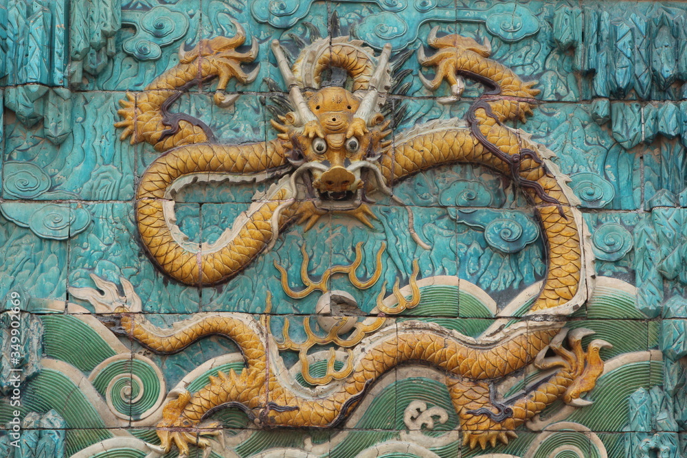 custom made wallpaper toronto digitalchinese dragon statue on wall