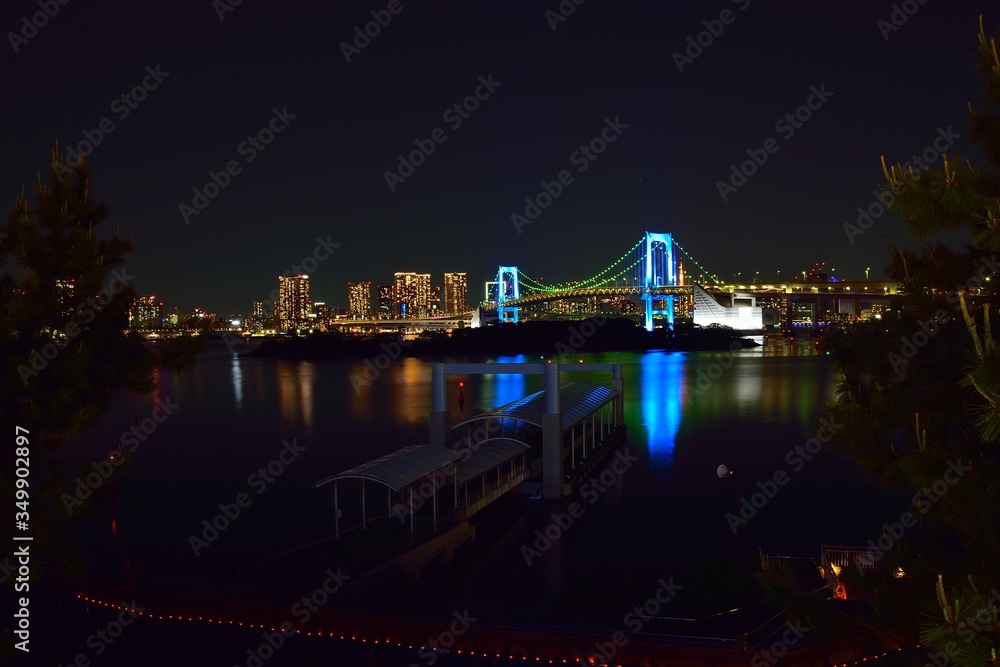 お台場 レインボーブリッジ 夜景(Odaiba Rainbow bridge)