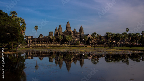 Panorama View on Angkor Wat with lake   Siem Reap  Cambodia  Asia