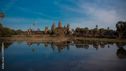 Panorama View on Angkor Wat with lake , Siem Reap, Cambodia, Asia © Mat