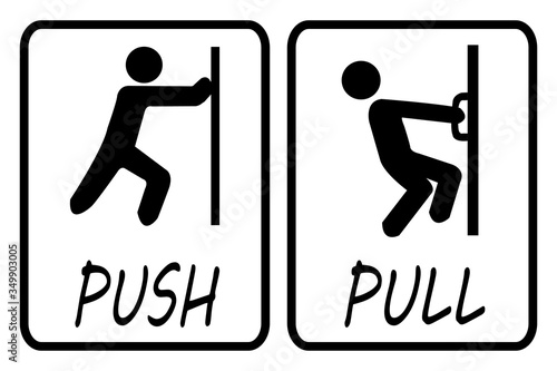 push pull door sign photo
