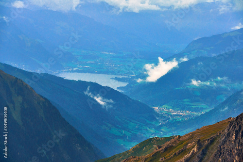 View in Austrian alps. Grossglockner mountain pass