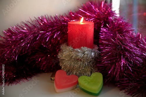 candle on the windowsill