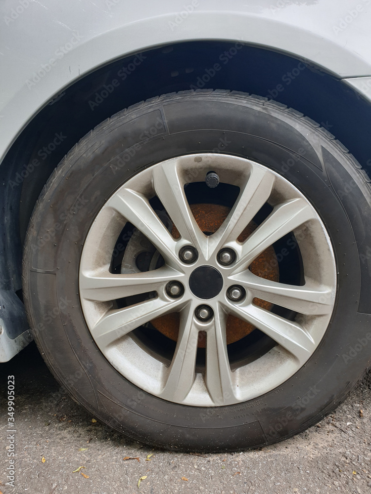 Sedan car front wheel tire