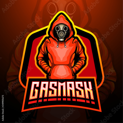 Gas mask esport logo mascot design 