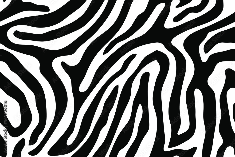 Seamless Zebra fur background. Vector illustration. Exotic wild animalistic textures. Black and white monochrome printing Seamless Zebra fur background. Vector illustration. Exotic wild animalistic textures. Black and white monochrome printing