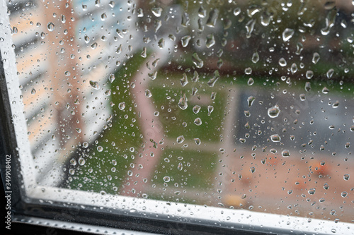 Canvas Print Raindrops on a window glass