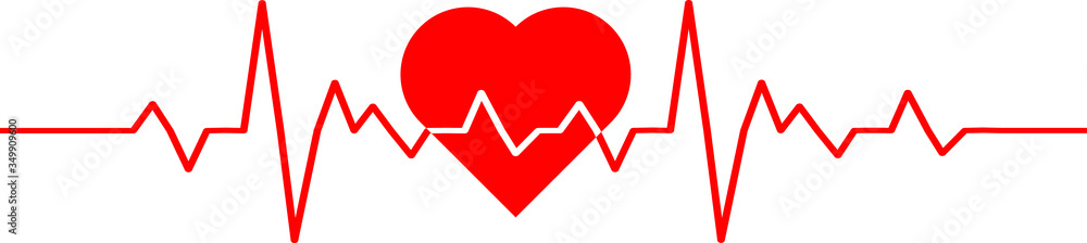 easy to use illustration vector image of heart with heart beat easy to use illustration vector image of heart with heart beat