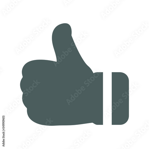 Thumbs up, favorite, hand, like gray icon