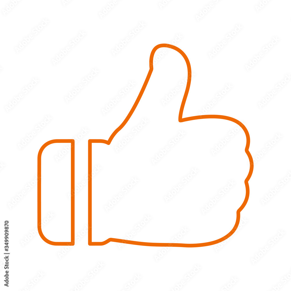 Obraz premium Outline thumbs up, favorite, hand, like line icon