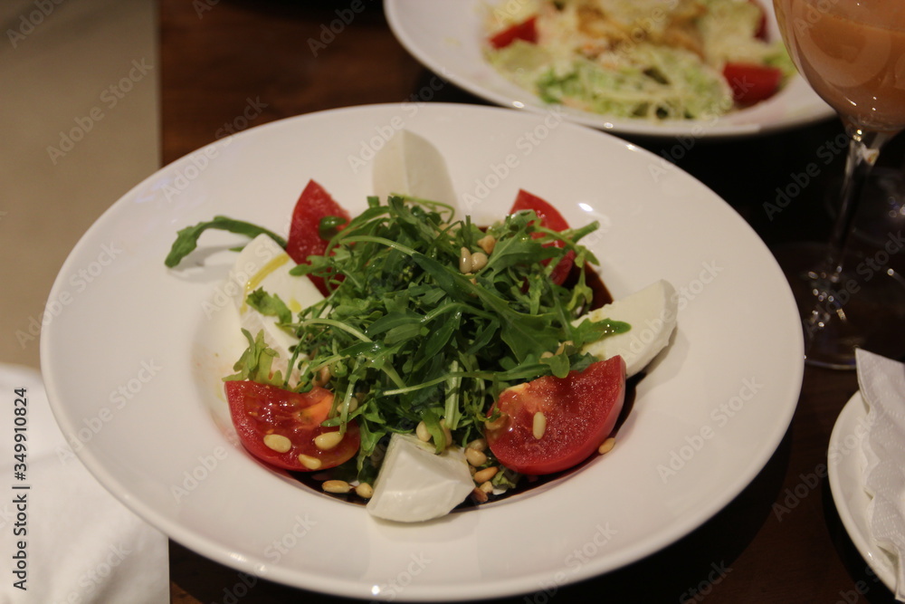 Caprese salad in the hotel room