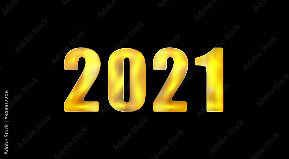 2021 inscription in gold numbers on a black background. Happy New Year. illustration 2021 inscription in gold numbers on a black background. Happy New Year. illustration