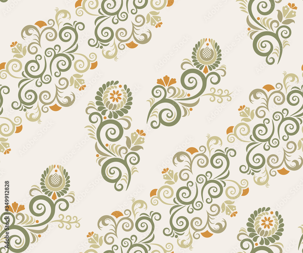 Vector ornamental hand drawing decorative background. Ethnic seamless pattern ornament. Vector pattern. Print for textile, cloth, wallpaper, scrapbooking