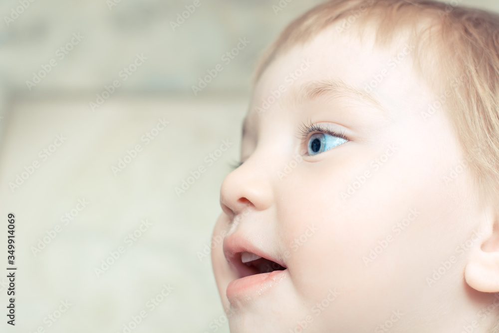 Surprised child with blue eyes and open mouth. Surprised child with blue eyes and open mouth.