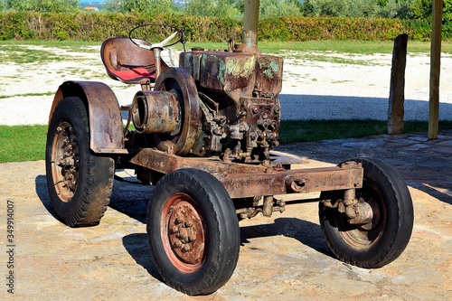 old rusty tractor