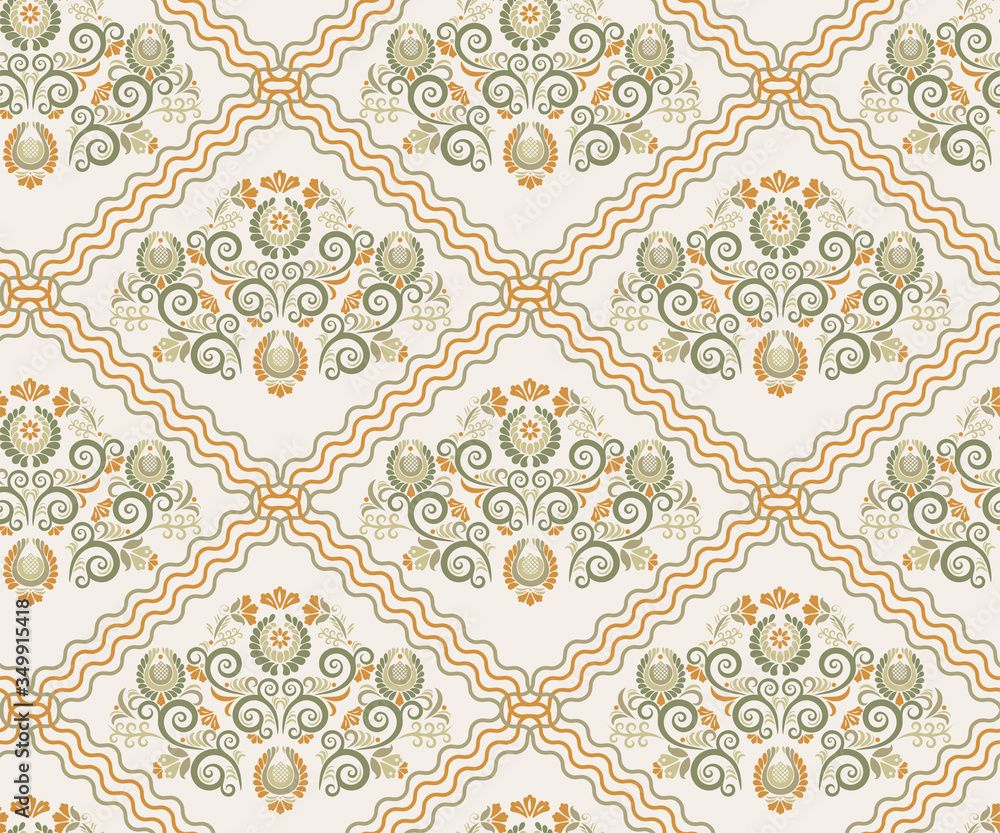 Vector ornamental hand drawing decorative background. Ethnic seamless pattern ornament. Vector pattern. Print for textile, cloth, wallpaper, scrapbooking