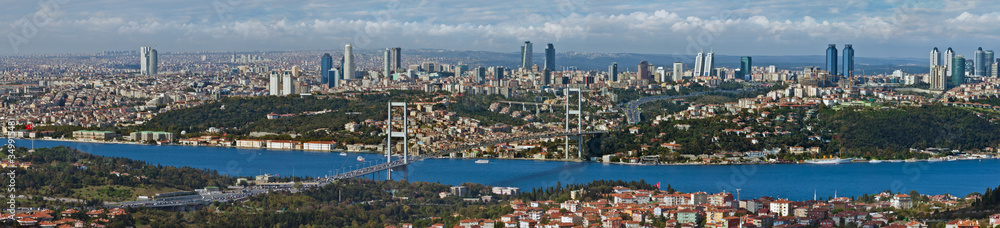Istanbul landscape with bridge