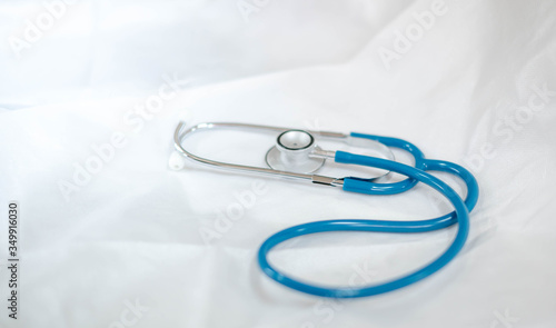 Stethoscope for the doctor use with the patient and cure on white background.
