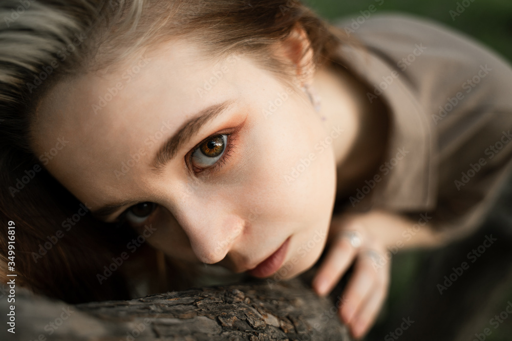 closeup portrait, look of a girl with brown eyes closeup portrait, look of a girl with brown eyes
