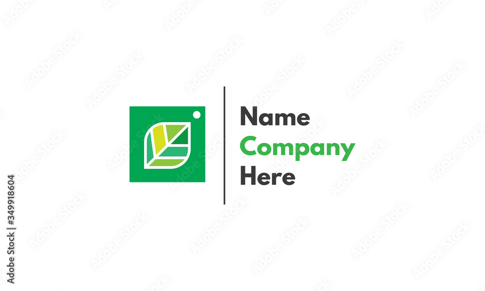 Vector logo on which an abstract image of a square label with the image of a leaf. Vector logo on which an abstract image of a square label with the image of a leaf.