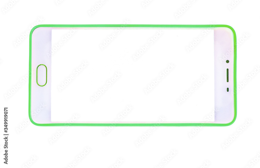 Modern mobile phone, smartphone with an empty screen for inscriptions on white isolated background. Modern mobile phone, smartphone with an empty screen for inscriptions on white isolated background.
