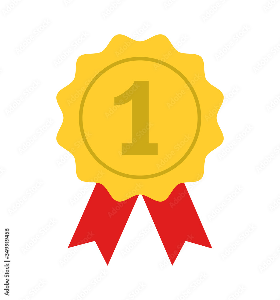 Winner Gold medal icon award emblem symbol Vector isolated on white background Winner Gold medal icon award emblem symbol Vector isolated on white background