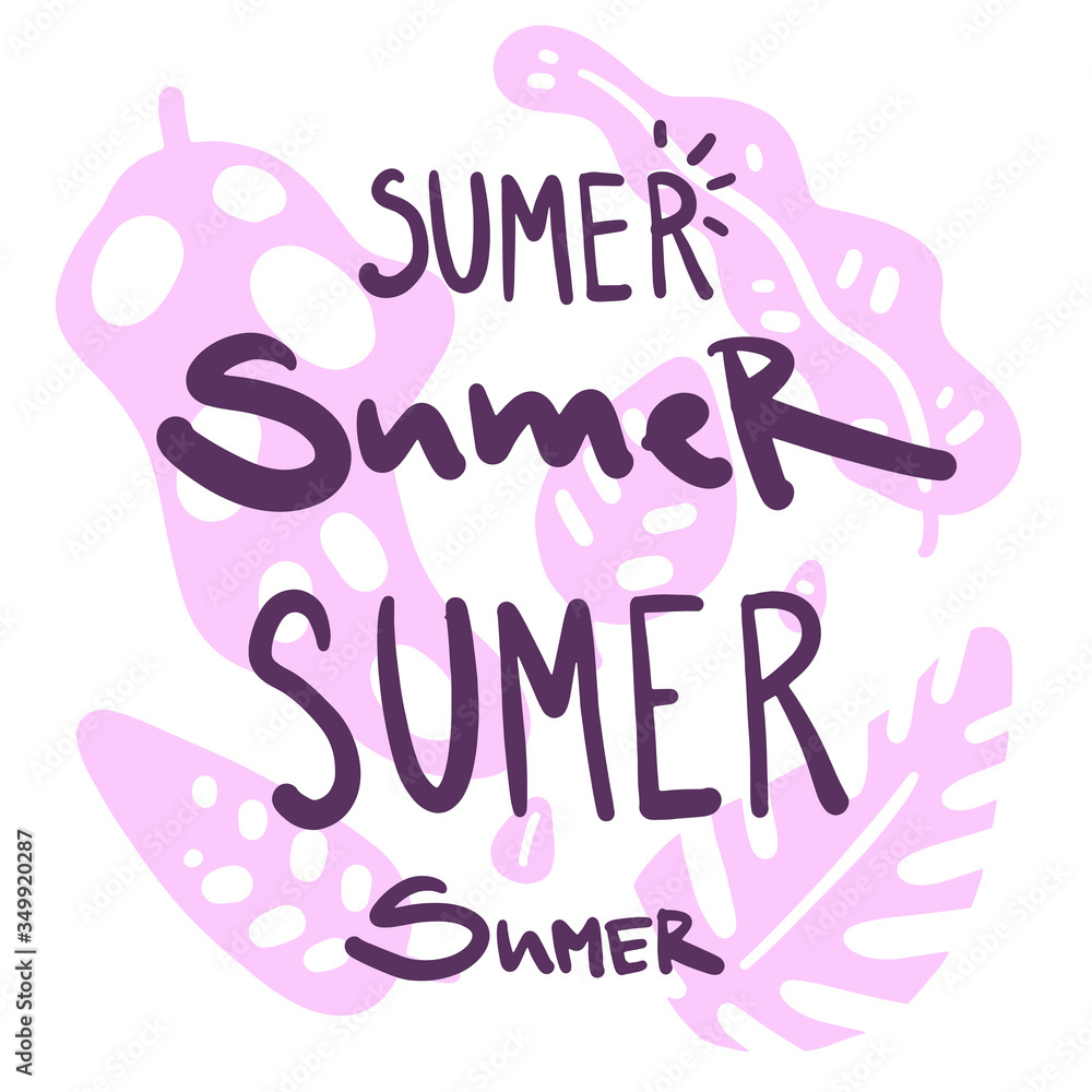 Tropical palm leaves. Summer vector background in mono color. Tropical palm leaves. Summer vector background in mono color.