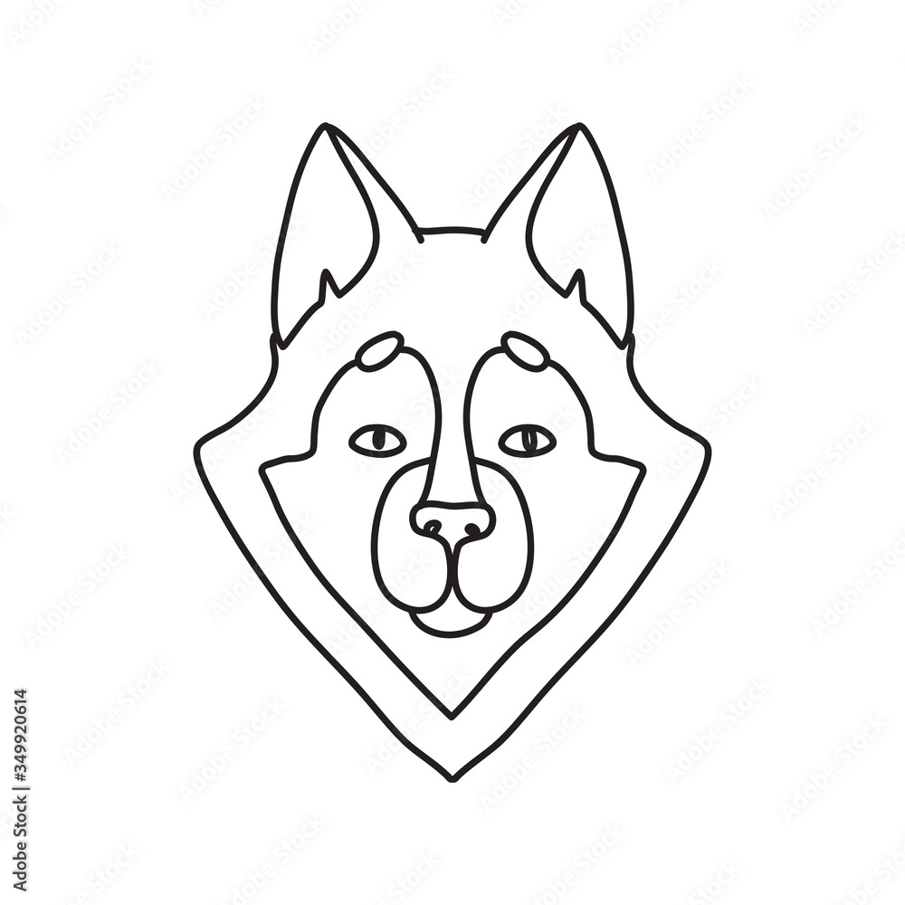 Fototapeta premium Vector stock illustration with single object: animal, hand drawn, doodle style.