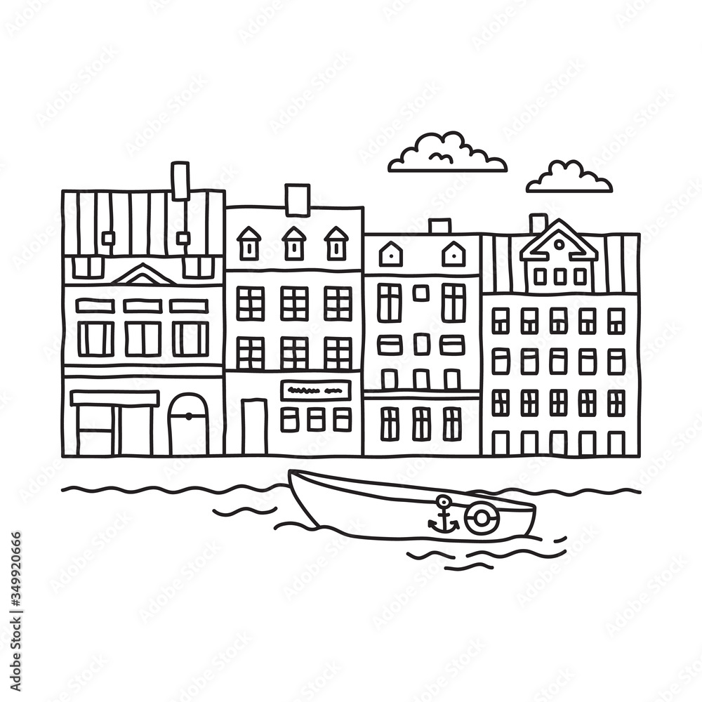 Vector stock illustration with single object, hand drawn, doodle style.