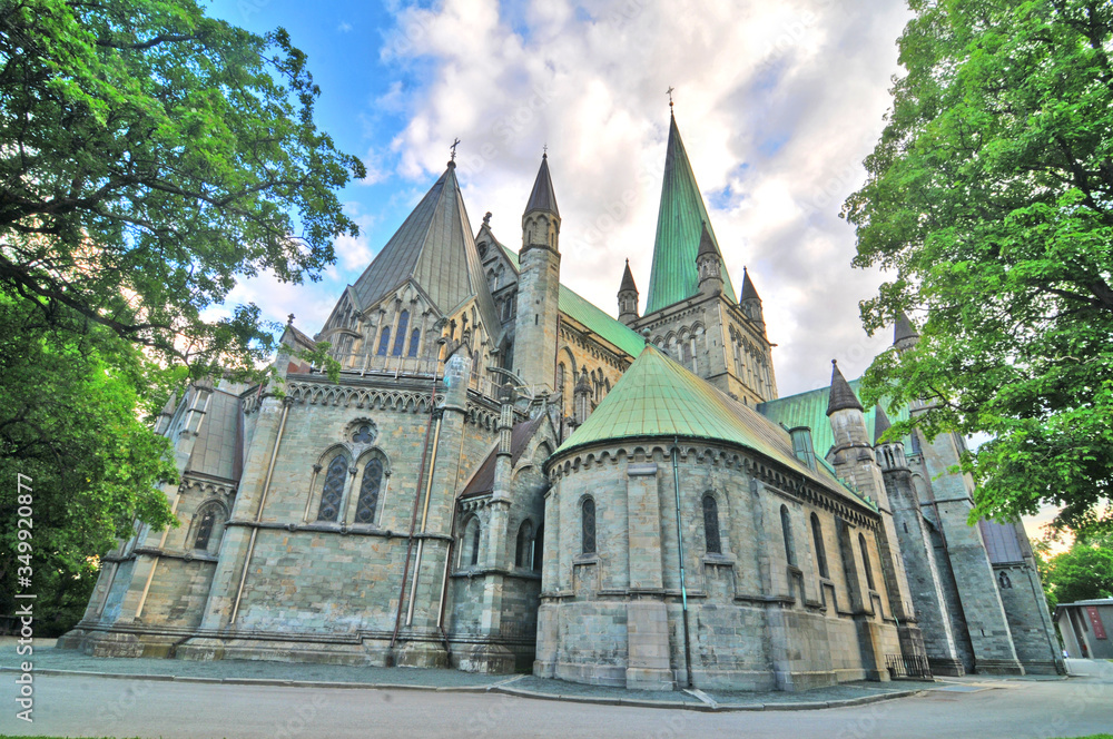 Nidaros Cathedral in Trondheim. Norway, 