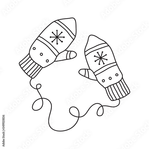 Vector stock illustration with single object, knitting, hand drawn, doodle style.