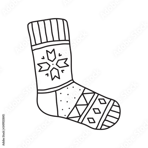 Vector stock illustration with single object, knitting, hand drawn, doodle style.