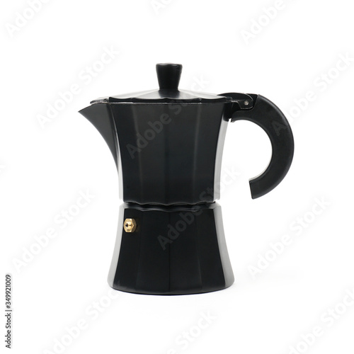 Black coffee pot for brewing natural coffee. Isolated © ZUMRUT