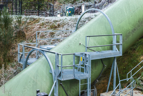 double green penstock for transfer a lot of water for generate electric power. photo