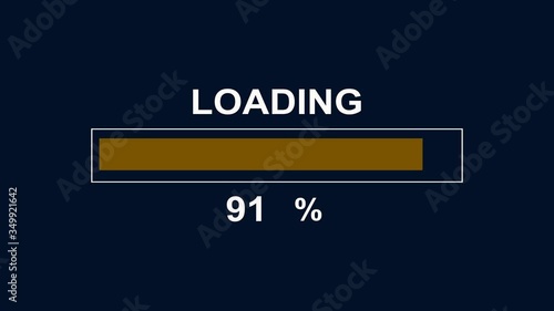4K video of Loading, Transfer, Progress Bar. Download 0-100% animation futuristic science concept