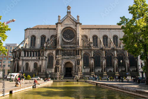 Konstfotografi Saint Catherine Church in the centre of Brussels, belgium