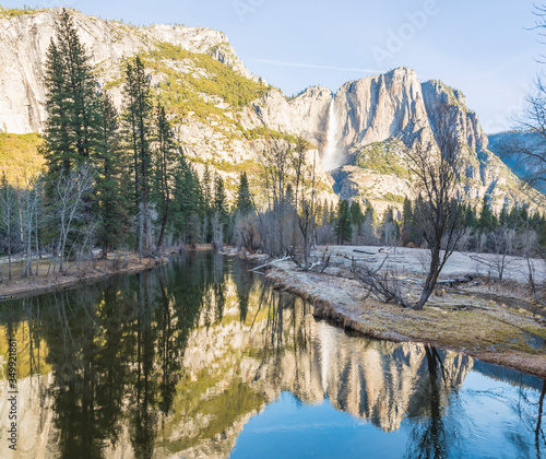 scenic view in Swinging bridge area in Yosemite National park California usa.