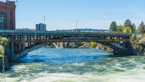 steel bridge in Riverfront Park on the sunny day,Spokane,Washington,usa. © checubus