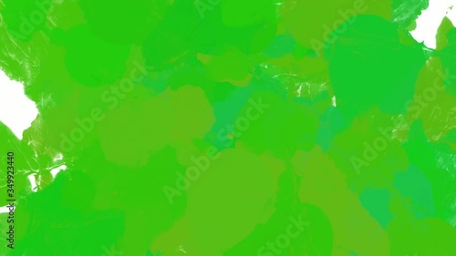 4K Animation Grunge Green Screen with brush stroke. Ink splash or abstract hand painted effect. Perfect for motion graphics, digital composition, masks, transitions, fades, mattes, reveals.