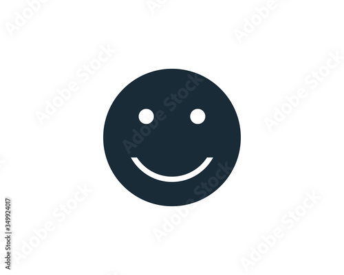Smile Emoticon Icon Vector Logo Template Illustration Design
