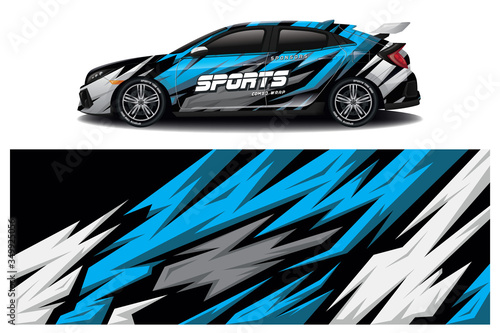 Sports car wrapping decal design