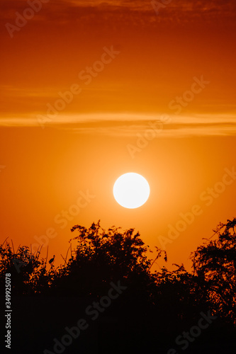 View of the beautiful sunrise with clouds in the sky