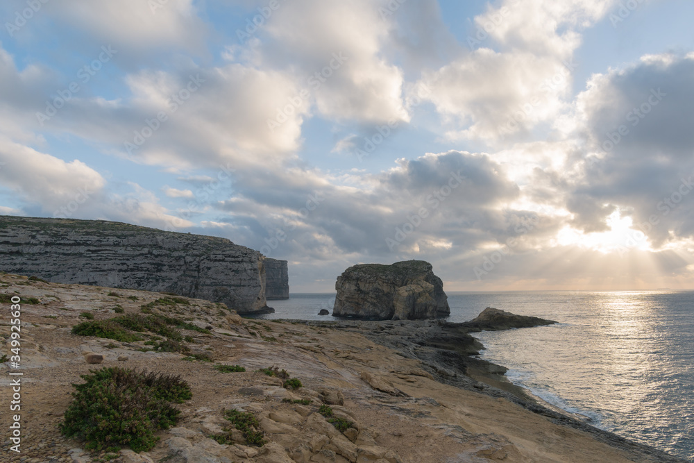 Beautiful coastline in Gozo Malta