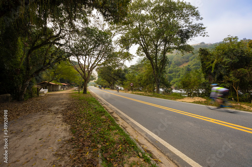 cyclists on the park road in Itu, Sao Paulo, Brazil