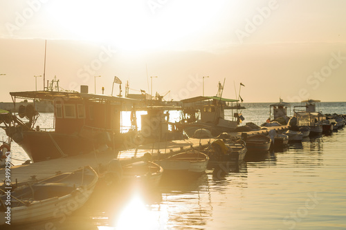 fishing pier with boats