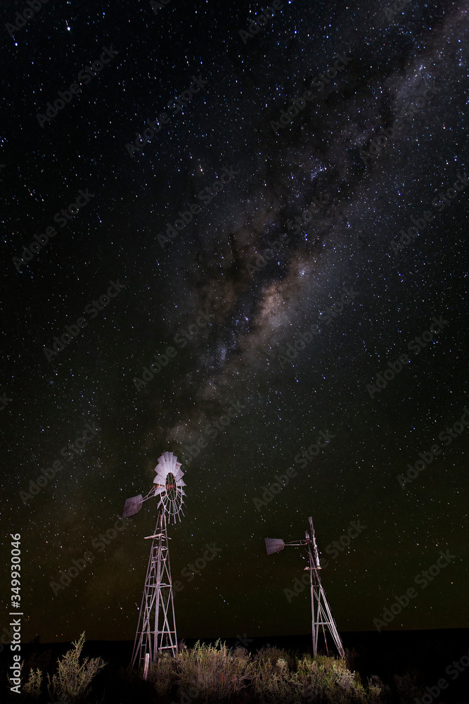 windmill under stars,milkyway, nightscape windmill under stars,milkyway, nightscape