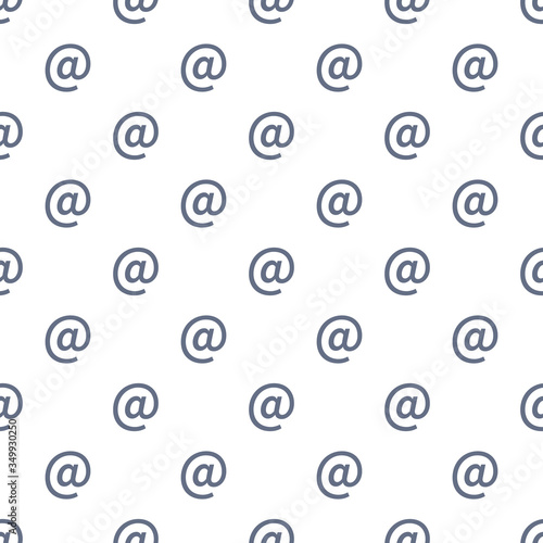 e-mail at mail symbol seamless pattern. Email message sign. Stock Vector illustration isolated on white background.