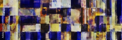 vintage geometric abstract mosaic background with very dark blue, dark khaki and ash gray colors