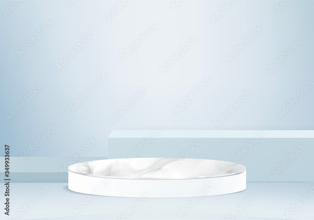 Minimal Podium and scene with 3d vector render in abstract blue background composition, 3d illustration mock up scene geometry shape platform forms for product display. stage for awards in modern. Minimal Podium and scene with 3d vector render in abstract blue background composition, 3d illustration mock up scene geometry shape platform forms for product display. stage for awards in modern.