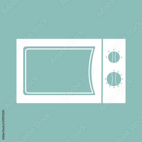 Microwave oven. Kitchen appliance. Kitchen domestic electrical equipment. Flat vector illustrations. Isolated cooking icons.